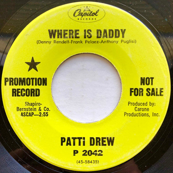 Patti Drew : Where Is Daddy / Sufferer (7", Promo)