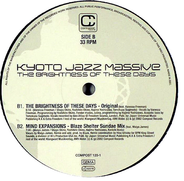 Kyoto Jazz Massive : The Brightness Of These Days (12")