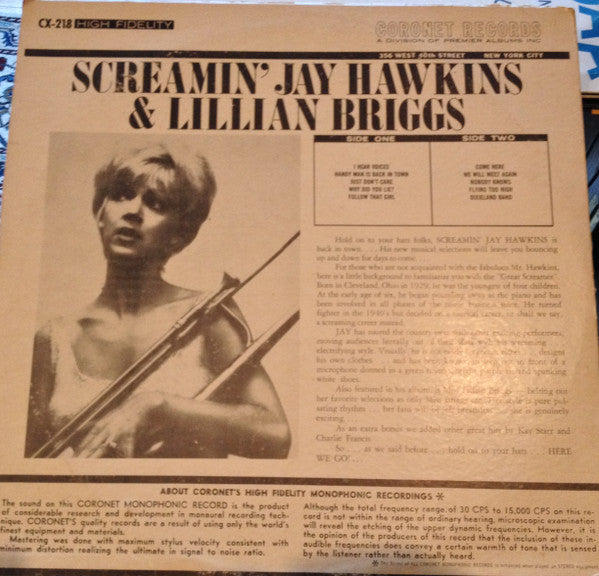 Various : Screamin' Jay Hawkins & Lillian Briggs With Kay Starr & Charlie Francis (LP, Comp, Mono)