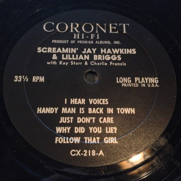 Various : Screamin' Jay Hawkins & Lillian Briggs With Kay Starr & Charlie Francis (LP, Comp, Mono)