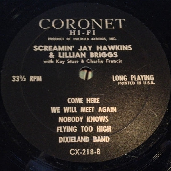 Various : Screamin' Jay Hawkins & Lillian Briggs With Kay Starr & Charlie Francis (LP, Comp, Mono)