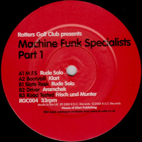 Various : Machine Funk Specialists Part 1 (12", Comp)