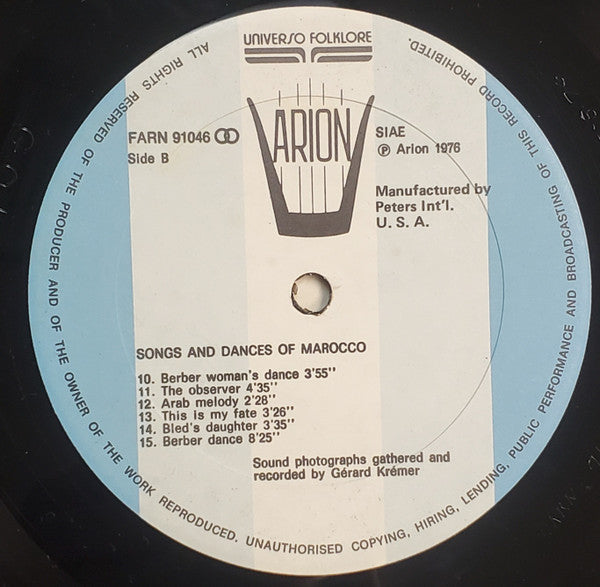 Various : Songs And Dances Of Morocco (LP, Album)