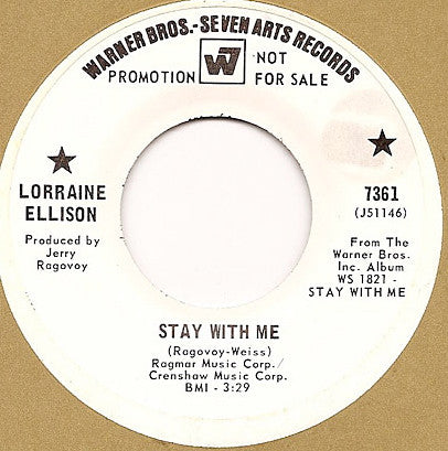 Lorraine Ellison : Stay With Me (7", Single, Promo)