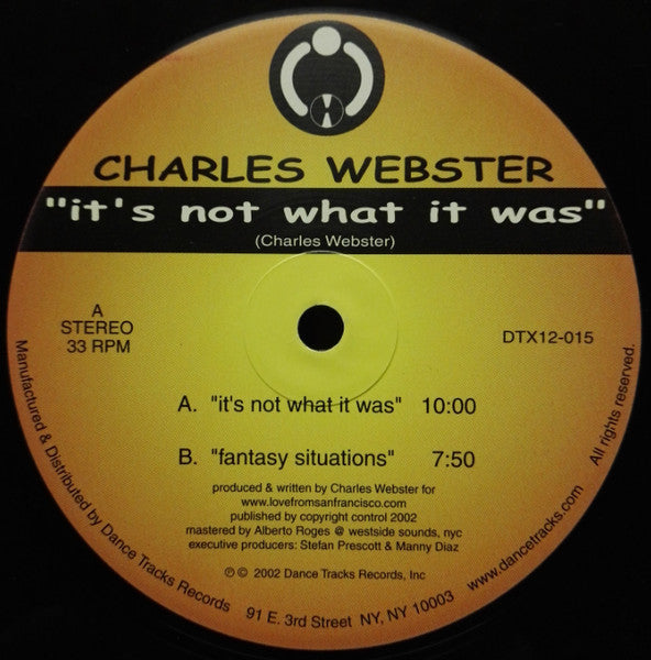 Charles Webster : It's Not What It Was (12")