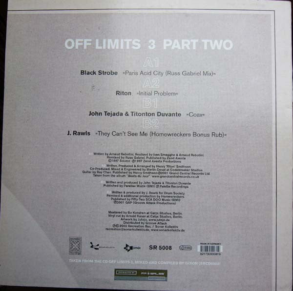Various : Off Limits 3 Part Two (12")