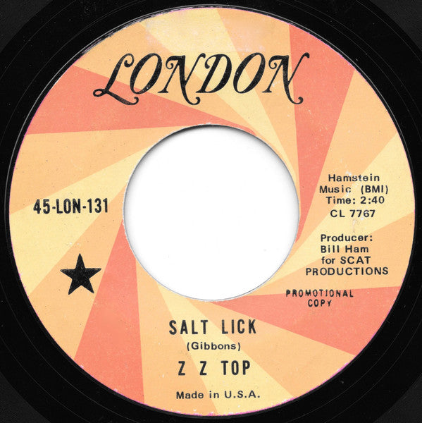ZZ Top : Salt Lick / Miller's Farm (7", Single, Promo, Styrene)