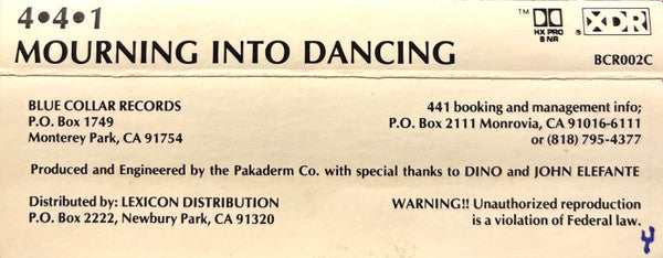 4•4•1 : Mourning Into Dancing (Cass, Album, XDR)