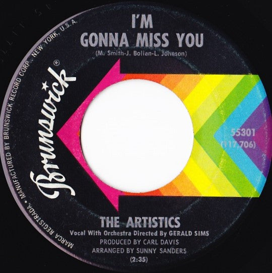 The Artistics : I'm Gonna Miss You (7", ◆Pi)