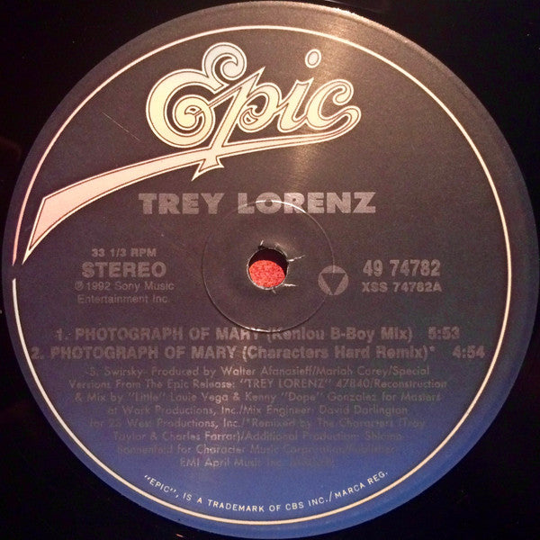 Trey Lorenz : Photograph Of Mary (12", Ltd)