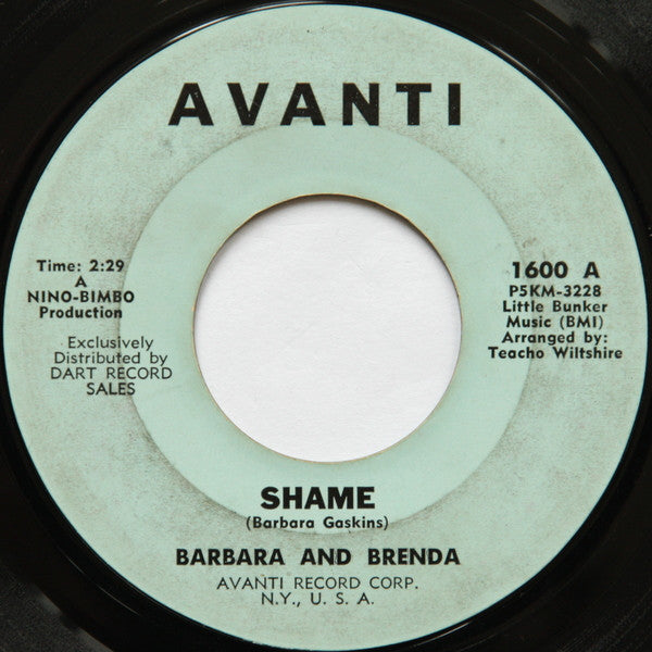 Barbara And Brenda : Shame / Let's Get Together (7", Single, Styrene)