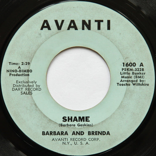 Barbara And Brenda : Shame / Let's Get Together (7", Single, Styrene)
