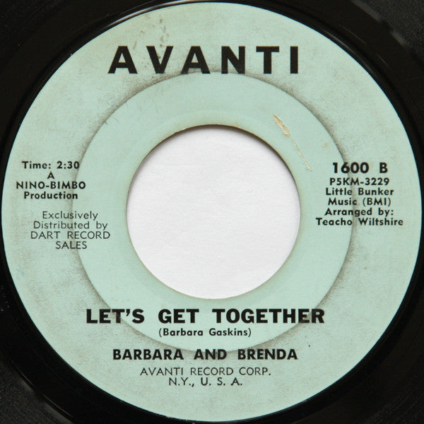 Barbara And Brenda : Shame / Let's Get Together (7", Single, Styrene)